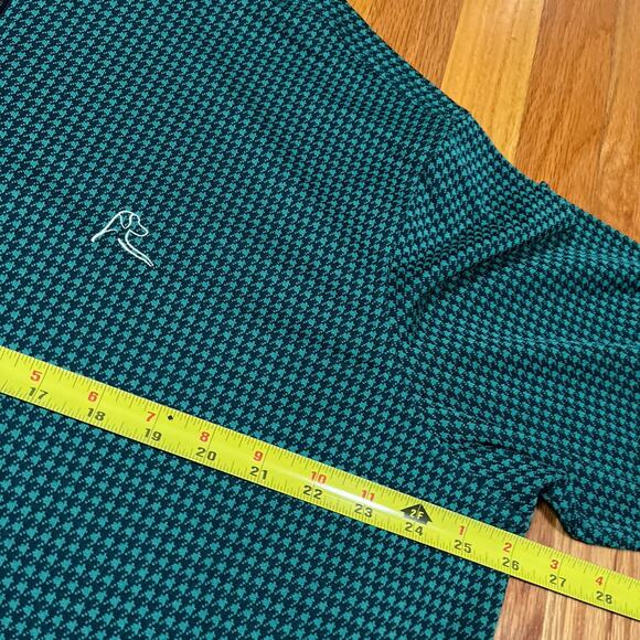Rhoback Sweater Mens 2XL 1/4 Zip Long Sleeve Green Houndstooth Golf Performance - Picture 5 of 9